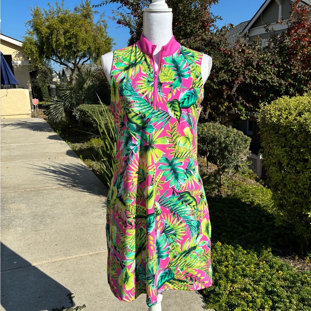 Tommy Bahama Women’s Island Zone Aubrey Quartet Zip Golf Dress Size Medium